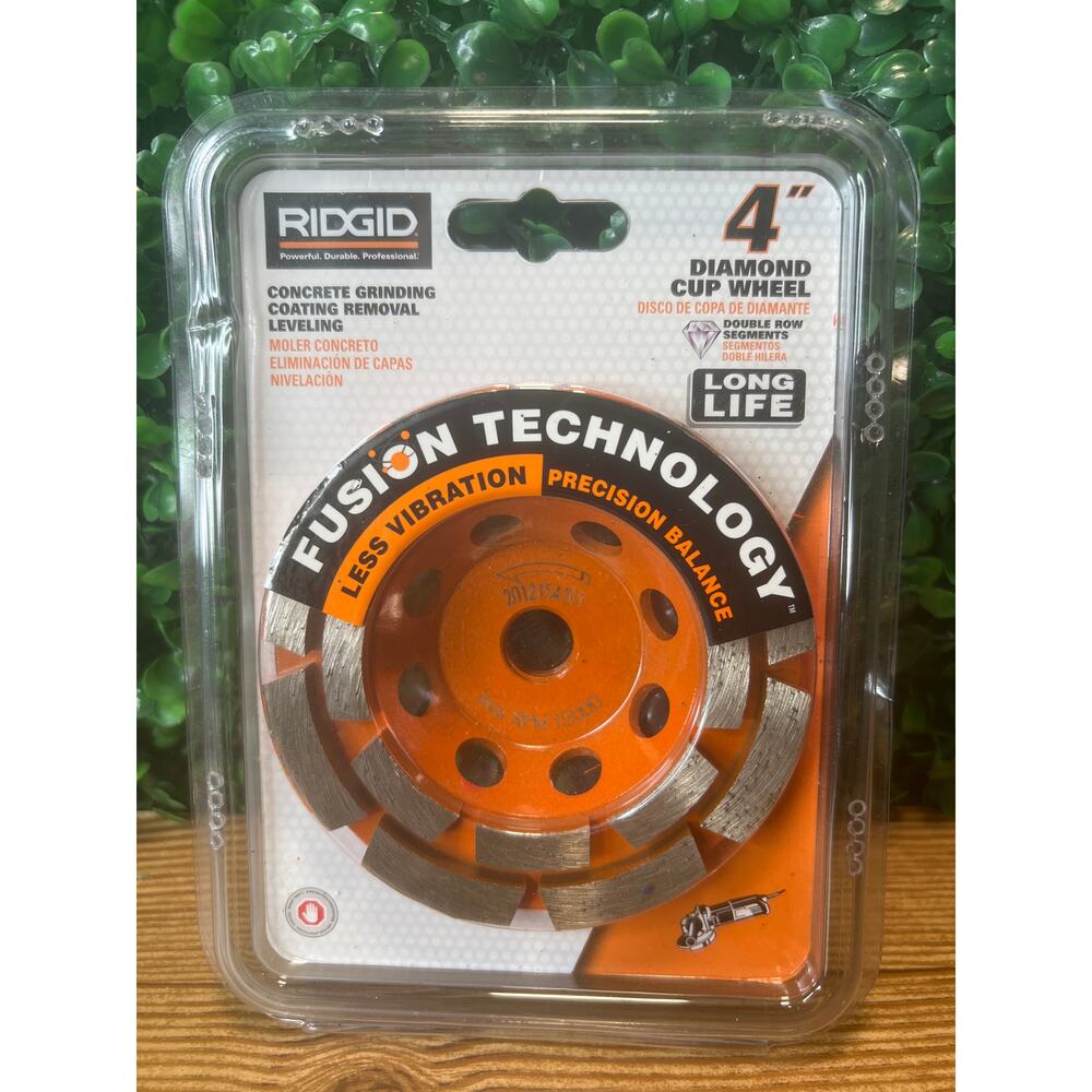 NIB RIDGID 4 in. Double Row Diamond Cup Wheel Concrete Grinding Coating Removal